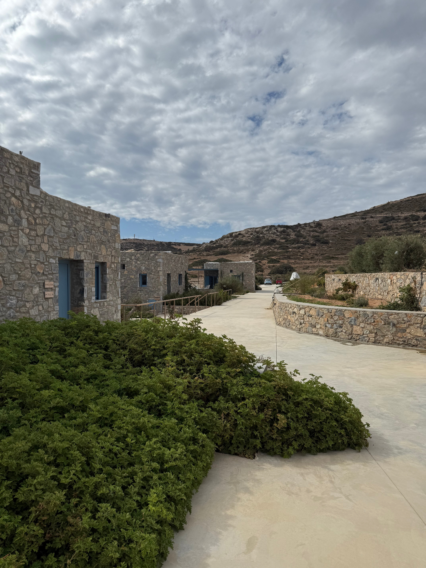 Stone apartments and gardens