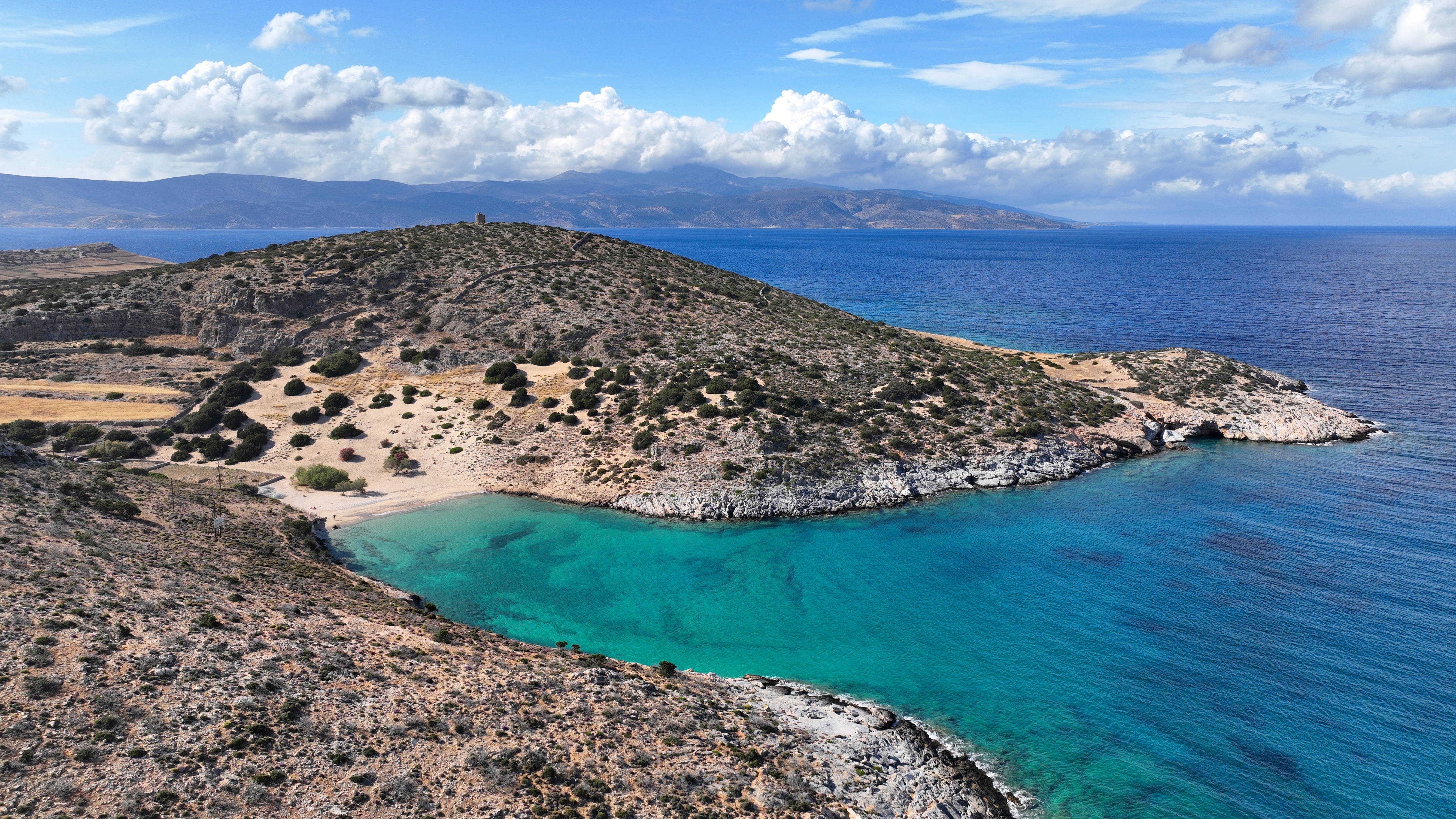 Schoinoussa island — aerial view